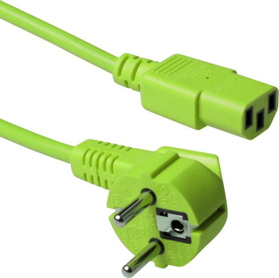 ACT AK5136 230V CEE 7/7 - C13 IEC Hálózati Tápkábel 0.6m - Zöld