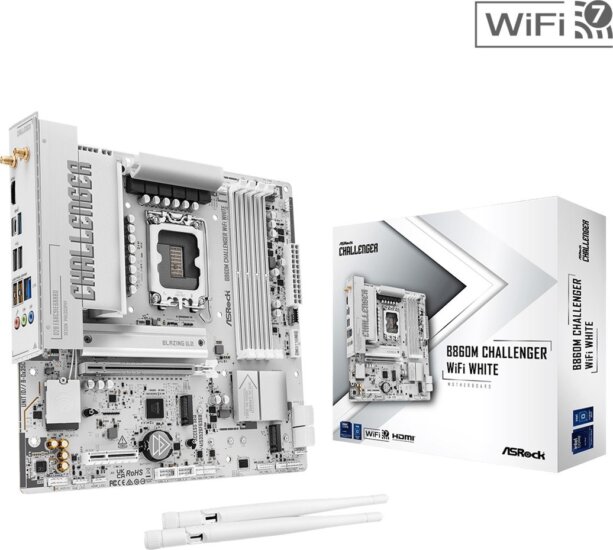 ASRock B860M CHALLENGER WIFI WHITE DDR5 LGA 1851 mATX Alaplap ASRock B860M CHALLENGER WIFI WHITE DDR5 LGA 1851 mATX Alaplap