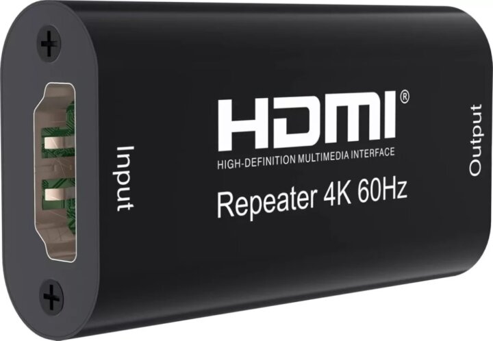 PremiumCord KHREP06 HDMI 2.0 4K60Hz Jelerősítő Repeater 40m - Fekete