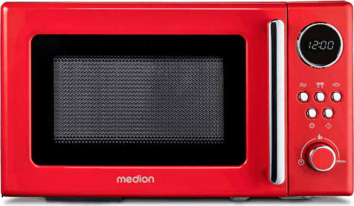 Medion MD15000 Retro Szabadonálló Mikrohullámú sütő 20L 800W - Piros