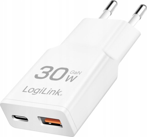 Logilink PA0348 USB-A / USB-C GaN Hálozati Gyorstöltő Adapter 30W - Fehér Logilink PA0348 USB-A / USB-C GaN Hálozati Gyorstöltő Adapter 30W - Fehér