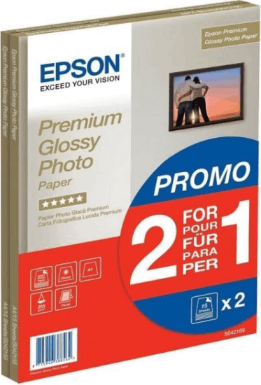 Epson Premium Glossy A4 fotópapír (2x15 db / csomag)