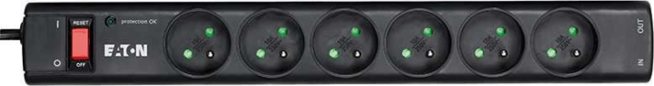 EATON 220V túlfeszültség védő hálózati elosztó 6 aljzatos - Fekete EATON 220V túlfeszültség védő hálózati elosztó 6 aljzatos - Fekete