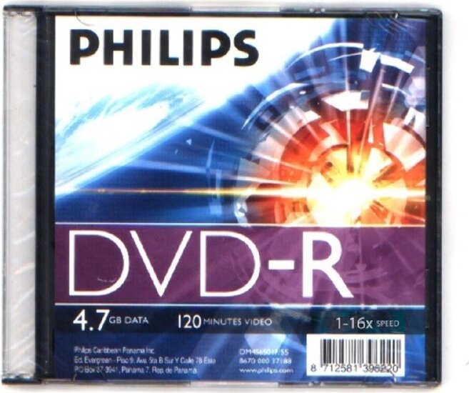 Philips DVD-R lemez slim tok