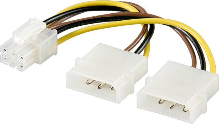 Power cable 2xMolex/PCI-Express-6pin Akyga AK-CA-13 15cm