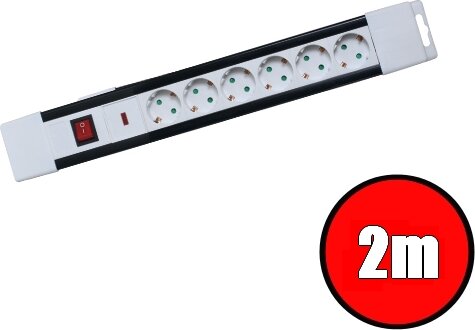 SAL PNV 06K/WH kapcsolós hálózati elosztó 2m SAL PNV 06K/WH kapcsolós hálózati elosztó 2m