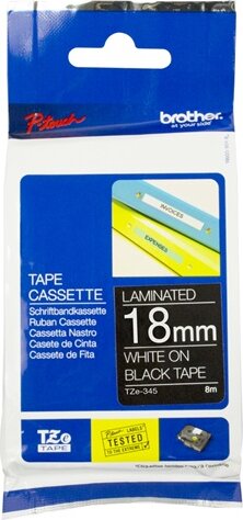 Brother TZE345 P-TOUCH Feliratozógép szalag 18mm WHITE ON BLACK