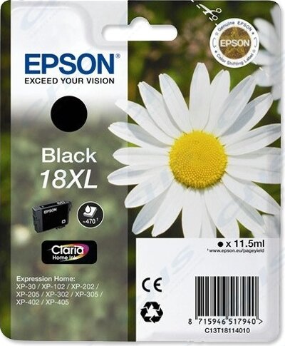Epson T1811 XL Eredeti Tintapatron Fekete