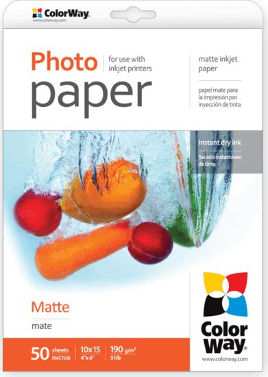 ColorWay PM1900504R 10x15cm Matt Fotópapír (50 lap/csomag)