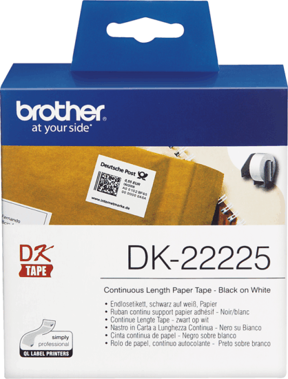 Brother DK-22225 folytonos szalag tekercsben 38mm / 30.48m - Fehér alapon fekete