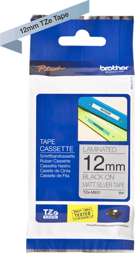 Brother TZE-M931 Feliratozógép szalag 12 mm Ezüst fém alapon fekete Brother TZE-M931 Feliratozógép szalag 12 mm Ezüst fém alapon fekete