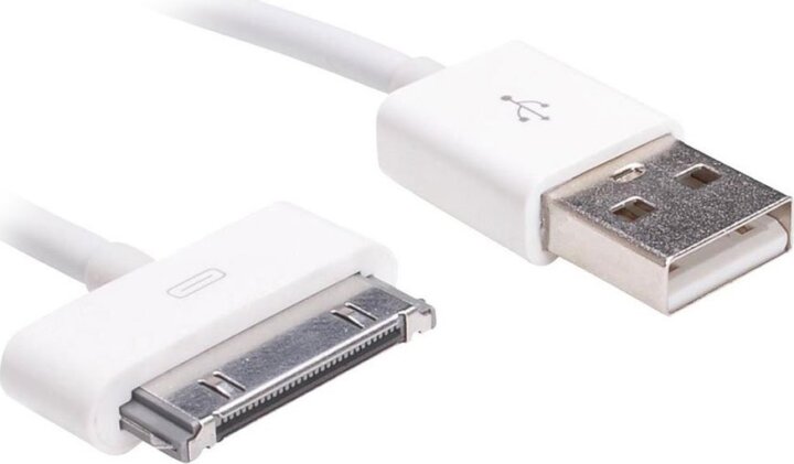 Akyga AK-USB-08 Apple 30pin Dock USB kábel 1m Fehér