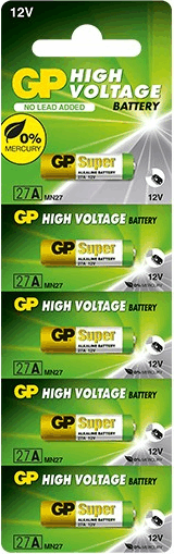 GP 27A (MN27) Super Alkáli 12V riasztó elem (5 db / csomag)
