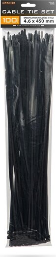 Handy 450x4,6mm vezetékkötegelő 100db, fekete