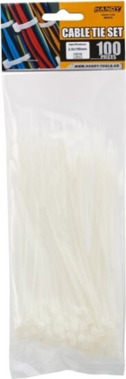 Handy 150x2,5mm vezetékkötegelő 100db, fehér