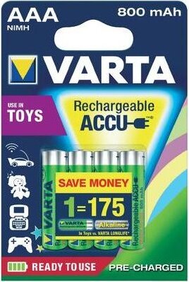 Varta Longlife Accu AAA Tölthető ceruzaelem (4db/csomag)