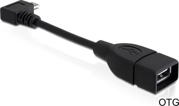Delock Cable USB micro-B male angled > USB 2.0-A female OTG 11 cm