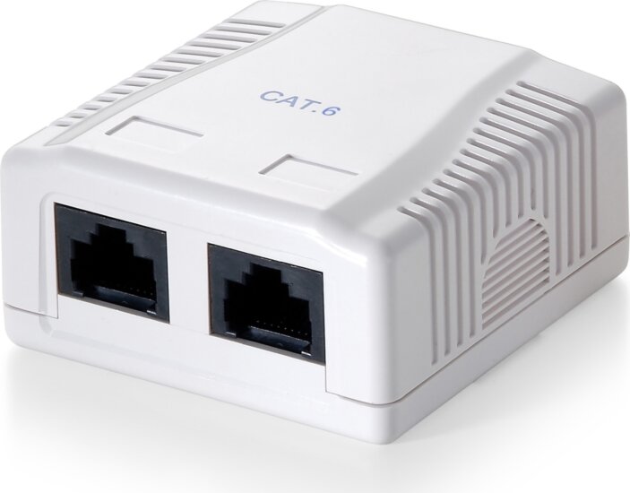 Equip Cat.6 2xRJ45 szerelhető UTP fali aljzat - Fehér