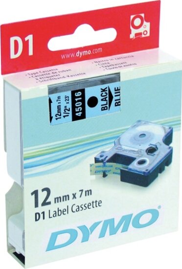DYMO LM D1 Feliratozógép szalag 12mm fekete betű / kék alap