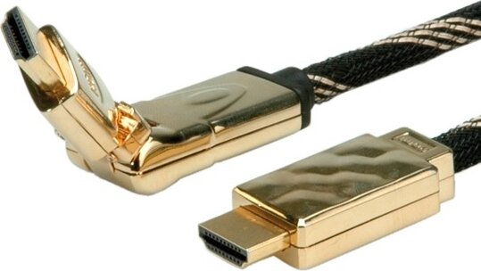 Roline HDMI Ethernet M/M kábel 360° csatlakozóval - 2m Roline HDMI Ethernet M/M kábel 360° csatlakozóval - 2m