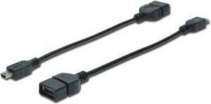 Assmann USB adapter kábel, OTG, mini B/M - A/F