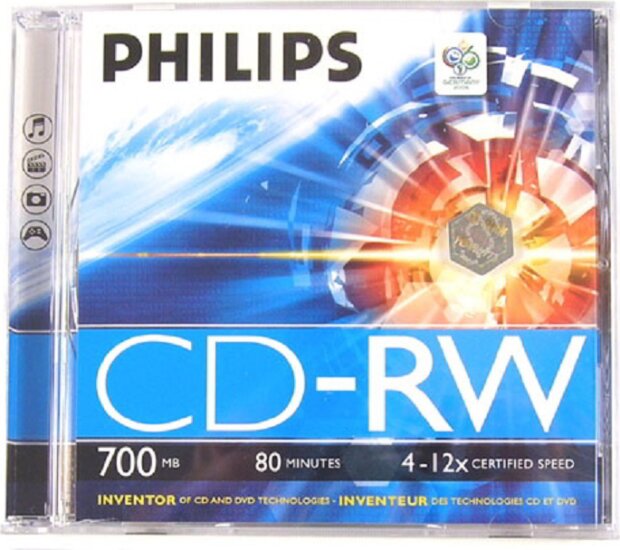 Philips CD-RW Újraírható CD lemez BOX