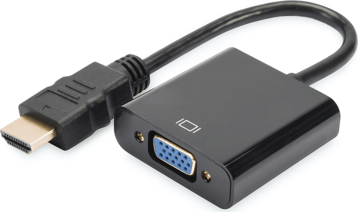 Digitus HDMI M - D-Sub(15F) (+ 3.5mm Jack Audio) 0.15m Adapterkábel Fekete