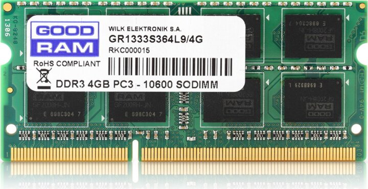 Goodram 4GB-1600 SoDIMM DDR3L Notebook memória