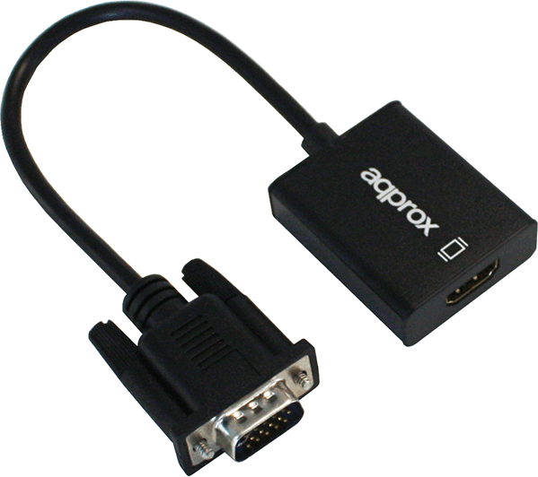 Approx D-Sub(15) M - HDMI F Adapterkábel 0.15m Fekete Approx D-Sub(15) M - HDMI F Adapterkábel 0.15m Fekete