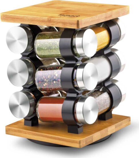 Lamart LT7010 Gusto Fűszertartó állvánnyal - Átlátszó (12 fűszertartó / csomag)