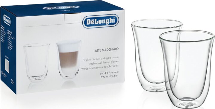 Delonghi Latte Macchiato 220ml Thermo dupla falú üveg pohár szett 2 darabos