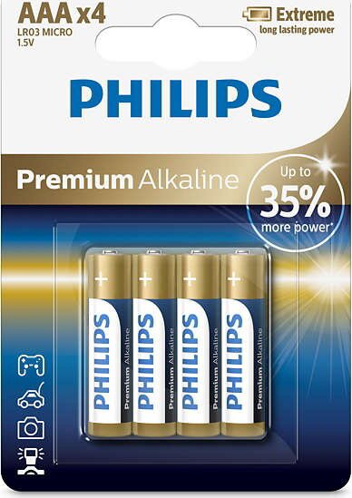 Philips LR03M4B/10 Premium Alkaline AAA mini ceruzaelem (4db/csomag)