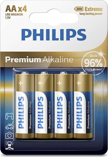 Philips LR6M4B/10 Premium Alkaline AA ceruzaelem (4db/csomag)