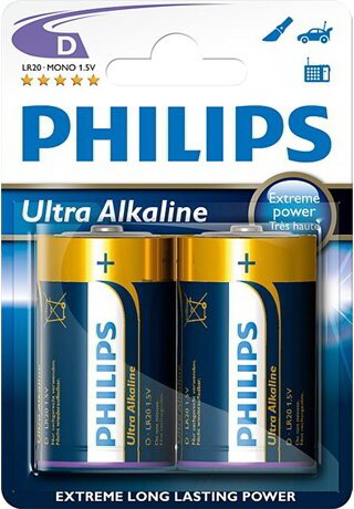 Philips LR20E2B Alkáli EXTREME LIFE D Elem (2db/csomag) Philips LR20E2B Alkáli EXTREME LIFE D Elem (2db/csomag)