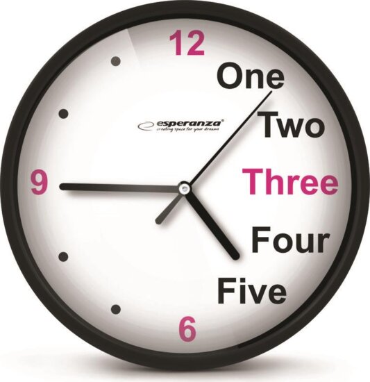 Esperanza EHC014K Prága Falióra - Fekete-Fehér-Lila