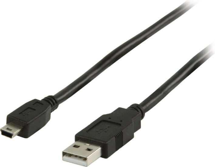 Valueline / Nedis USB 2.0 M - mini USB M Adatkábel 5m Fekete