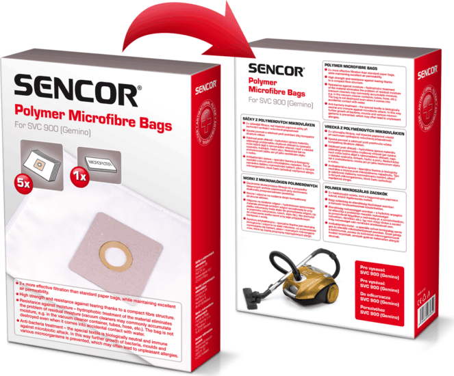 Sencor SVC 900 Porzsák SVC 900 porszívóhoz 5db/csomag Sencor SVC 900 Porzsák SVC 900 porszívóhoz 5db/csomag