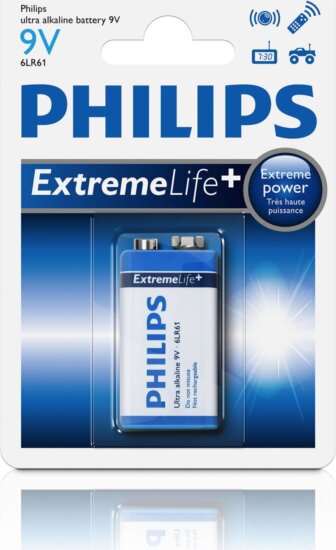 Philips ExtremeLife 6LR61 9V elem