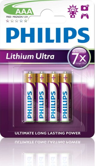 Philips Lithium Ultra FR03LB4A/10 AAA mini ceruzaelem (4db/csomag)