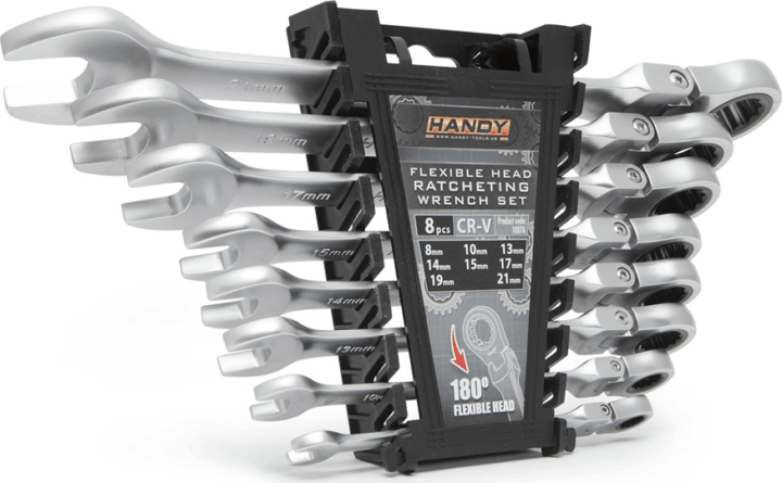 Handy tools 10870 racsnis csuklós villáskulcs készlet 8-21mm (8db / csomag)