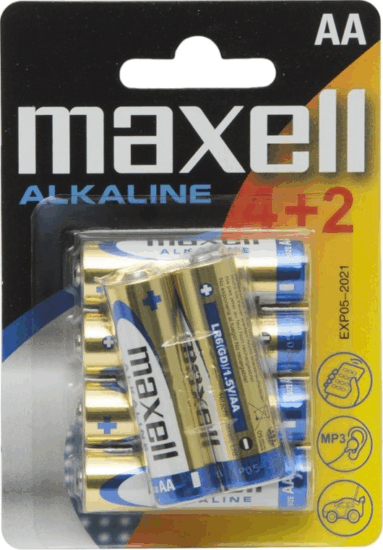 Maxell Alkáli ceruzaelem AA (4+2db/csomag)