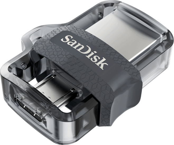 SanDisk 64GB Ultra Duel Drive Micro USB + USB 3.0 Pendrive - Fekete
