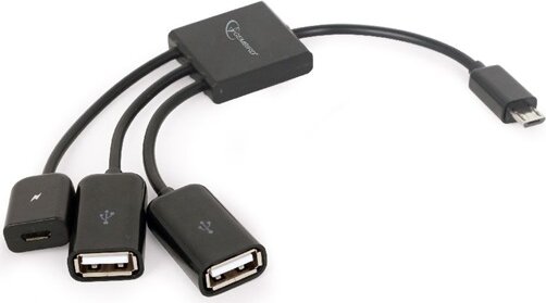 Gembird UHB-OTG-02 USB 2.0 HUB (2+1 port) Fekete