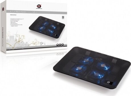 Conceptronic CNBCOOLPADL4F 15.6" laptop hűtőpad - Fekete