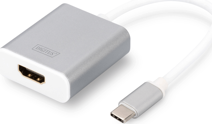 Digitus USB-C 3.0 apa - HDMI anya adapter - Ezüst Digitus USB-C 3.0 apa - HDMI anya adapter - Ezüst