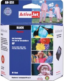 ActiveJet (HP 21 C9351A) Refill Tintapatron Fekete ActiveJet (HP 21 C9351A) Refill Tintapatron Fekete