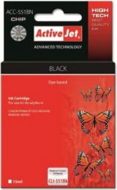 ActiveJet (Canon CLI-551BK) Tintapatron Fekete ActiveJet (Canon CLI-551BK) Tintapatron Fekete