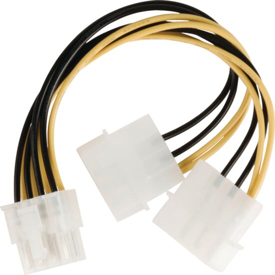 Valueline VLCP74400V015 EPS 8-Pin - 2x Molex (apa - apa) tápkábel 0.15 m