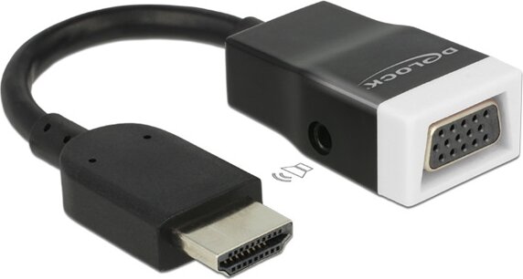 DeLOCK HDMI M - D-Sub(15) F Adapterkábel 0.15m - Fekete DeLOCK HDMI M - D-Sub(15) F Adapterkábel 0.15m - Fekete