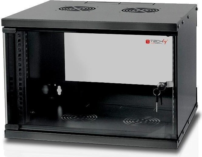 TechlyPro 19" Fali rack szekrény 6U 450mm - Fekete